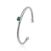 David Yuman Jewelry's 4mm Armband Populära Open Twist Cord With Imitation Diamond