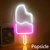 Dekoracja imprezy LED Neon lekkie akrylowe przezroczyste opłacalne lampa lampa popsicle Play Room Decor Decor świąteczne prezenty 274s