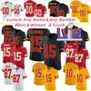 Travis Kelce Patrick Mahomes Football Jersey High Quality Isaih Pacheco Chris Jones Nick Bolton Ross L'Jarius Sneed Creed Humphrey Rashee Rice Trent McDuffie