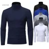 T-shirt da uomo Autunno Inverno T-shirt a collo alto da uomo Slim Fit Moda Alta elasticità in cotone a maniche lunghe Abbigliamento casual traspirante Pullover