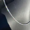 3 mm szerokość Kobiety Sterling Sier Classic Three Brongs VVS Moissanite Diamond Fine Jewelry Tinnis Łańcuch tenisowy