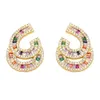 Fashion Cubic Zirconia Stud Earrings for Casual Sporty Look Korean Designer aretes de mujer 240127