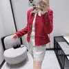 Women's Jackets designer A small fragrant jacket with a sense of atmosphere, elegant temperament, and contrasting color woven soft denim cardigan top