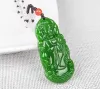 Hängen Natural Green Jade Guanyin Pendant Women Men Fashion Charms Jewellery äkta Certified Jades Stone Guan Yin Amulet Gifts