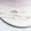 Halsband Ashiqi Barock naturligt pärlhalsband för kvinnor med 925 Sterling Silver Chain 67mm Freshwater Pearl Fashion Jewelry
