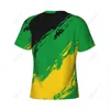 Herren-T-Shirts, individueller Name, Nunber, Jamaika-Flagge, Farbe, Herren, enges Sport-T-Shirt, Damen-T-Shirts, Trikot für Fußball-Fußballfans