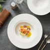 Тарелки Белая керамическая тарелка для стейка в стиле вестерн Соломенная шляпа в западном стиле с широкими краями Креативная домашняя высококачественная изысканная посуда