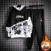 Męskie dresy stroju hip -hop z kapturem Sweter Sweter Modny długi rękaw Top Ins Autumn and Winter New Loose Coat Brand Setl24