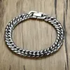 Chaîne à maillons Miami Cuban Link Bracelet pour hommes en acier inoxydable ton argent brassard lourd Pulseira Bileklik bijoux masculins 8-14 Mm 21-285c