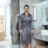 Men's Sleepwear Full Sleeve Men Rayon Kimono Cardigan Robe Bridegroom Dressing Gown Summer Bathrobe Lingerie Nightwear Home Clothes