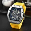 New Style's Hollowed Out Delation Carbon Brazing Prointing Men's Men's Quartz Wristwatch {Category}