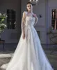 Vintage Une Ligne Femmes Robe De Mariée Chérie Manches Longues Robes De Mariée Paillettes Appliques Bouton Couvert Balayage Train Robe Sur Mesure vestidos de novia