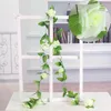 Flores decorativas 235cm rosa artificial com folha de videira para decoração de casamento casa rattan teto plástico