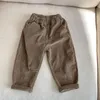 Hosen Junge Mädchen Kleidung 2024 Cord Frühling Herbst Hosen Beige Braun Schule 1 2 3 4 5 6 7 8 9 10 11 12 Jahre Elastisch