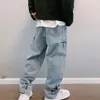 Jeans hommes jambe large Cargo pantalon Streetwear Baggy hommes mode coréenne lâche droite mâle vêtements Y2K Hip Hop Style mâle pantalon 240122