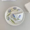 Kubki Prosty francuski trójwymiarowy projekt Śliczny zastawa stołowa z talerzem reliefowym Ceramiczne kubki i miski