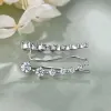 Örhängen full d moissanite örhängen för kvinnor silver 925 svart/ vit diamant 7 stjärniga öron manschetter crawler klättrare örhängen unika smycken