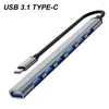 Aluminium 7 Poorten USB TYPE C 3.0/3.1 HUB Multi Splitter Adapter OTG Power Voor PC Laptop Mobiele Harde Schijf Kaartlezer