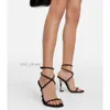 2024 Top Luxo Verão Sandálias Opyum Sapatos Cristal-embelezado Tornozelo Tiras Salto Alto Vestido de Festa Casamento Senhora Elegante Andando EU35-43
