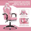 Andra möbler Ergonomisk PC -spelstol med fotstöd Bekvämt nackstöd och ländryggstöd 300 kg (Pink) High Back Game Stol PVC Leather Q240129