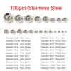 Perlen 100pcs 310 mm Edelstahlperlen für Schmuck und lose Abstandshalter Perlen Kugelloch 1,25 mm für Armbänder Schmuckkomponenten DIY