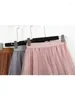 Skirts 2024 Long Tulle Skirt Women Fashion Spring Summer High Waist Pleated Maxi Female Pink White Black School Sun