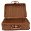 Aufbewahrungstaschen, Picknickkorb, gewebt, Vintage-Koffer, Rattan-Koffer, Webart, Wäsche, B