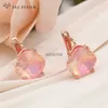 Stud S Z DESIGN Neue Mode Quadrat Bunte Kristall Tropfen Ohrring Für Frauen 585 Rose Gold Farbe Hochzeit Schmuck YQ240129