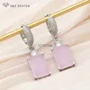 Stud S Z Design New Fashion Pink Rectangle Crystal Dangle Earrings for Women Wedding Party Jewelry Classic Cubic Zirconia EarDrop YQ240129