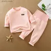 Clothing Sets Newborn Padded Thickened Sets Baby Thermal Underwear outfit Boys Girls Fleece High Waist Suit Children's Clothing 0-4 Years