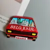 Réfrigérateur magnétique de serbie, Souvenir touristique de Belgrade, artisanat, peinture colorée, réfrigérant magnétique, 240129