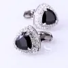 Links Kflk Jewelry Shirt Cufflinks para a marca masculina Crystal Black pule Links Botões