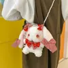Bunny Lolita na ramiona torba urocza torba na króliczkę Pluszową koronkową torebkę łuki Rabbit Doll torebka na ramię 240118