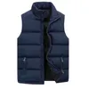 Gilet vêtements d'extérieur chauds décontracté automne col Zip hommes lâche hiver coton sans manches gilets Pad Stand solide manteaux 240127