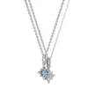 T GG Fashion 925 Sterling Silver Sky Blue Starfish Pendant Halsband Diamond Bright Star Chain Artikel Original Boxade män och kvinnor Par Set gåva