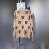 2024SS女性ニットウェアデザイナーセーターファッションbレタープリントグラフィックカーディガンセーターカジュアルVネックシングルブレストニットセーター