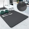 Table Mats Nordic Absorbent Coffee Solid Color Tableware Mat Kitchen Dish Drying Pad Bottle Dinnerware Placemat Floor Rug Quick