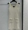 Basic & Casual Dresses designer French Knitted Vest Dress Elegant and Sexy Girl Slim Fit Sleeveless New Autumn 98PA