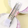 Haaraccessoires 2 Stuks Kleurrijke Glitter Strik Clips Voor Kinderen Lint Handgemaakte Haarspeld Valentijnsdag Haarspeldjes Hoofddeksels