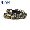 Armbanden Ailatu Heren Sieraden Groothandel Antiek Kleur Micro Pave Zwart CZ Flatbed Macrame Sqaure Armband Aanpasbare maat en stijl