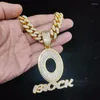 Hanger Kettingen Mannen Vrouwen Hip Hop BLOK Ketting Volledige Crystal Cubaanse Ketting HipHop Brief Mode Charme Sieraden Geschenken