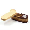 Folding Household Sundries Home Wooden Smoking Hand Pipe Metal Tobacco Cigarette Spoon Pipes With Storage Space Bowl Tools