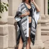 Scarves Women's Fringe Striped Shawl Bikini Beach Cover Up Sun Protection Suit Elegant Comfortable Loose Style Accessories 2024