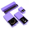Necklaces Purple Drawer Jewelry Box Necklace Earrings Gift Packaging Carton Jewelry Box Jewelry Organizer Display Wedding Jewelry Box