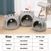 Tappetini Super Cat Bed Warm Pet House Gattino Cave Cuscino Cat House Warm Sleeping Dog Basket Tenda Piccolo cane Zerbino Forniture Letto per gatti