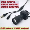 5-50mm 25mm 35mm Lunghezza Focale Lunga Obiettivo IMX335 2000TVL 700TVL Sony CCD Effio-V CCTV di Sicurezza Mini Auto Telecamera di Sorpasso Menu OSD