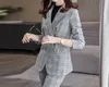 British Style Women's Suit Plaz Blazer and Pants Double Breasted Jacket Formell byxdräkt för Work Wear Office Outfits 2 Piece 240129