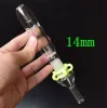 14mm 18mm Mini Kit Coletor de Néctar com Ponta de Titânio Prego Ponta de Quartzo Plástico Keck Clipe Dab Straw Oil Rigs Concentrado Tubos de Vidro ZZ