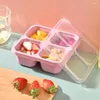 Посуда Bento Box LunchBox для взрослых Контейнеры для малышей Дети Взрослые 4 отделения Вилка Герметичная микроволновая печь Посудомоечная машина