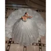 Oszałamiający Bryket 2024 Białe modne paski spaghetti sukienki ślubne suknia balowa seksowna cekinowa cekinowa koronkowa sukienka dla nowożeńców